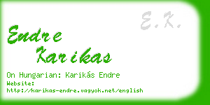 endre karikas business card